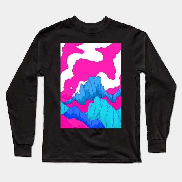 Mounts of pink and blue Long Sleeve T-Shirt by Swadeillustrations